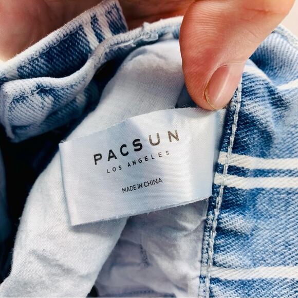 Pacsun High Rise Straight Striped Cropped Jeans Womens Size 25 - Picture 8 of 11